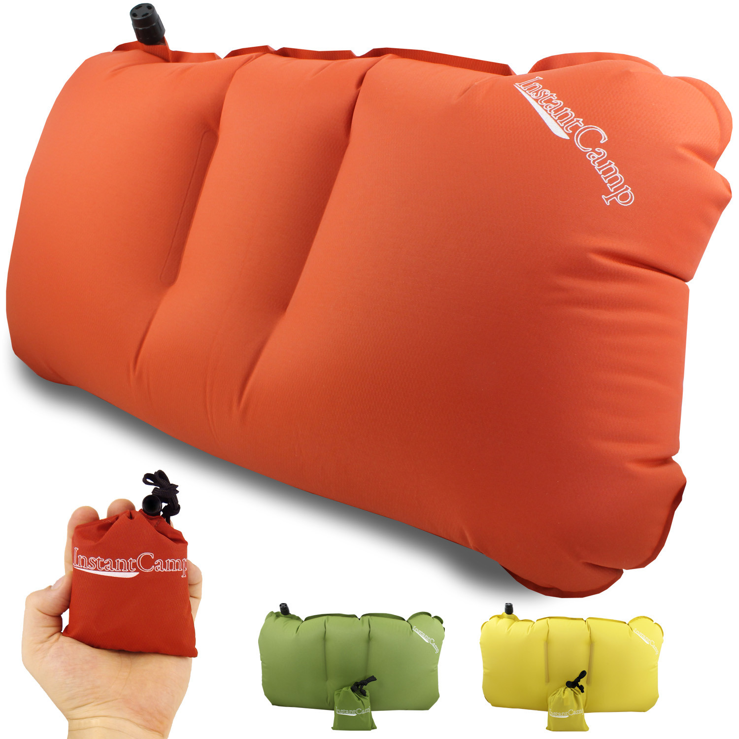 InstantCampTM 2.4 oz Ultralight Backpacking Camping Hiking Pillow – Inflatable