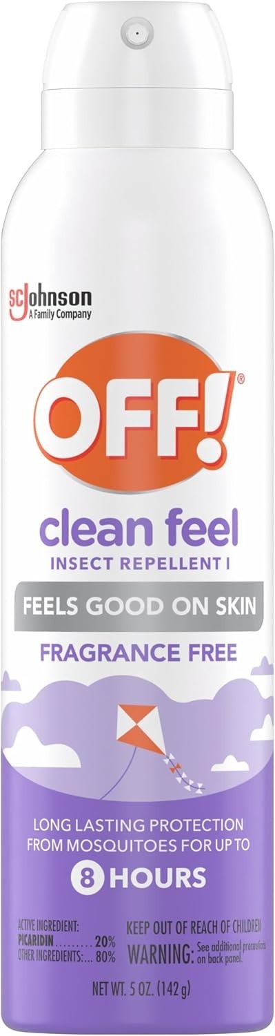 OFF! Clean Feel Insect Repellent Aerosol with 20% Picaridin, Bug Spray 5 oz