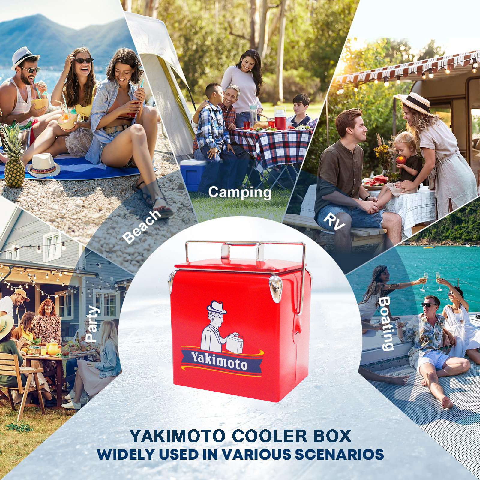 Yakimoto 14Qt Small Fridge Passive Cooler waterproof Portable Ice Box for Car