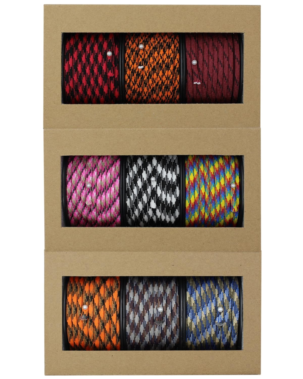 Multicolor Paracord Bulk Variety Pack with Spool – 9 Colors – 720ft – Paracor…