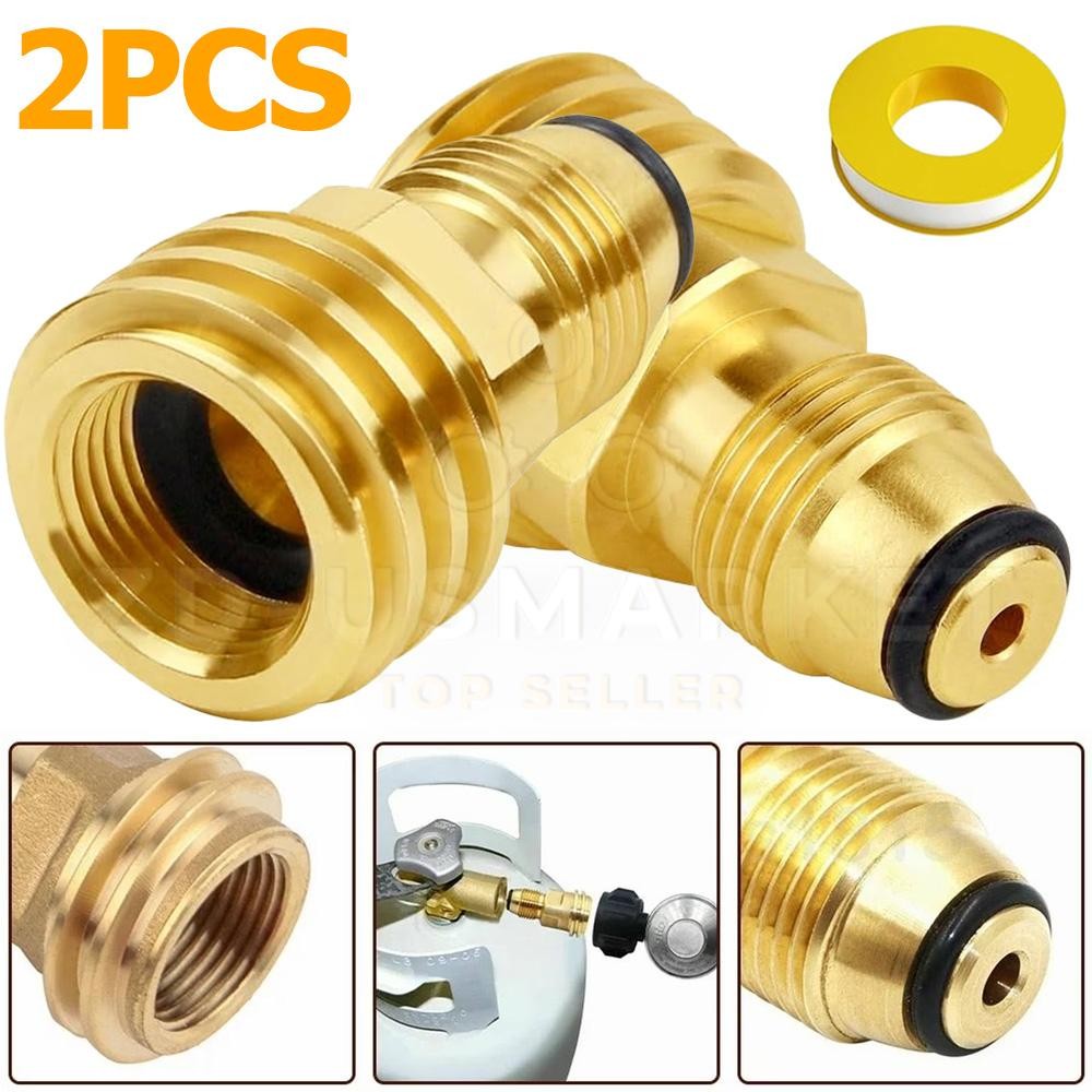 2PCS POL to QCC1 Propane Adapter Propane Tank Adapter Converts POL to QCC1/Type1