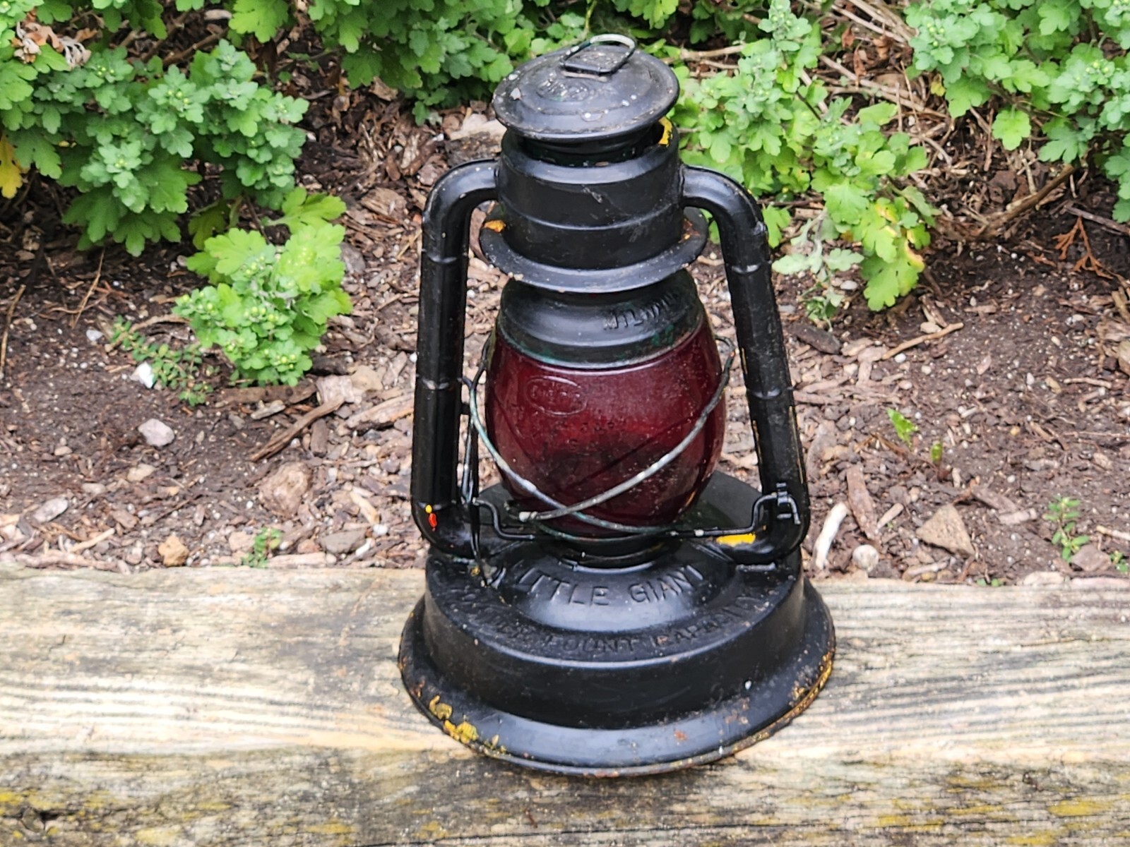Dietz Little Giant Lantern Red Glass Globe Milwaukee Gas Light Company Vtg 70 Hr