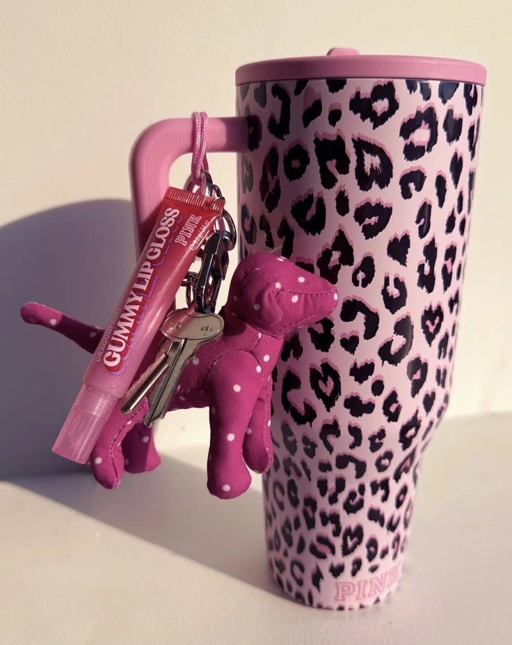 PINK x HydroJug 40oz Traveler Water Bottle Tumbler LEOPARD