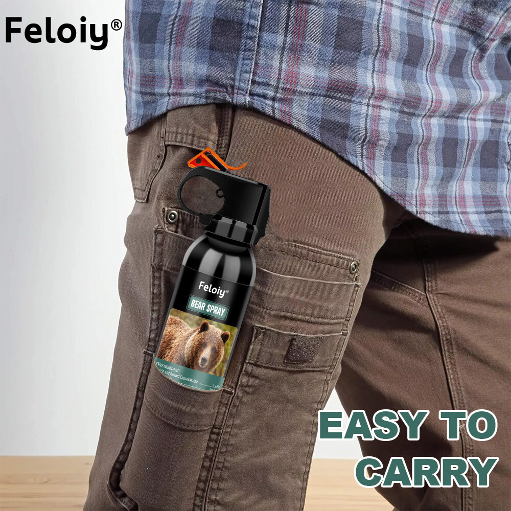 2 Pack Feloiy Bear Repellant Self Defense Spray – 11 oz Bear Attack Deterrent