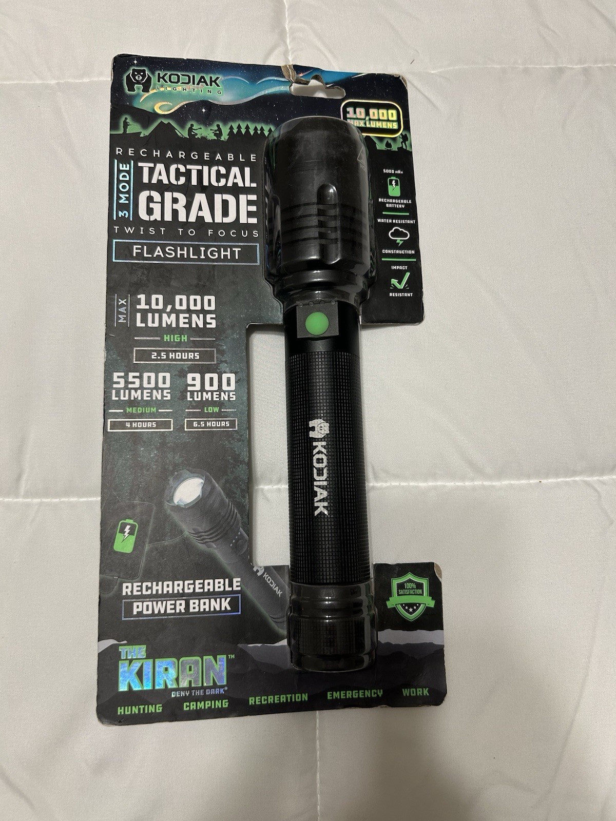LitezAll Kiran 10,000 Lumen Tactical Flashlight, Ultra Bright Rechargeable LED