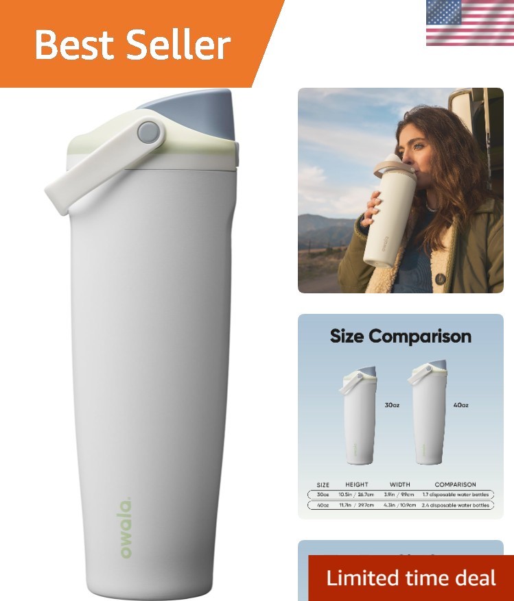 Versatile 30oz Insulated Stainless Steel Water Bottle with 2-Way Spout and Straw