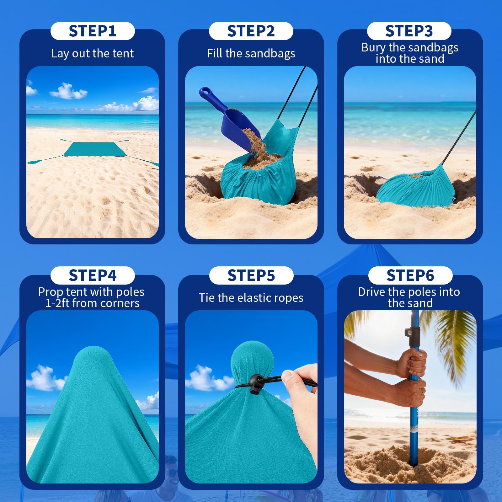 Crown Shades 7X7 Beach Tent Sun Shelter Easy Pop Up Beach Canopy Shade Upf50 4