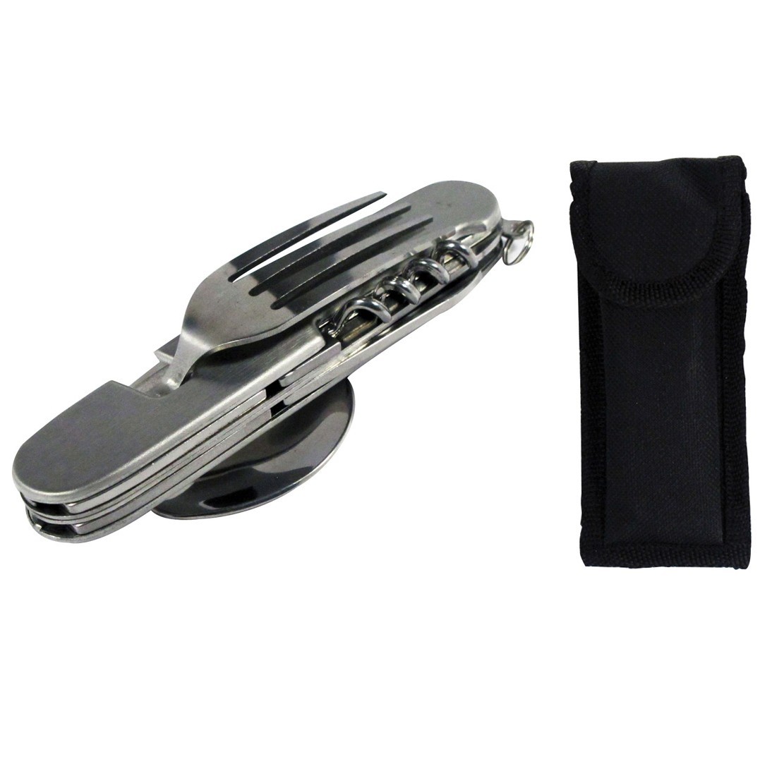 7-In-1 Stainless Steel Multi Function Camping Tool Utensils Knife Spoon Opener