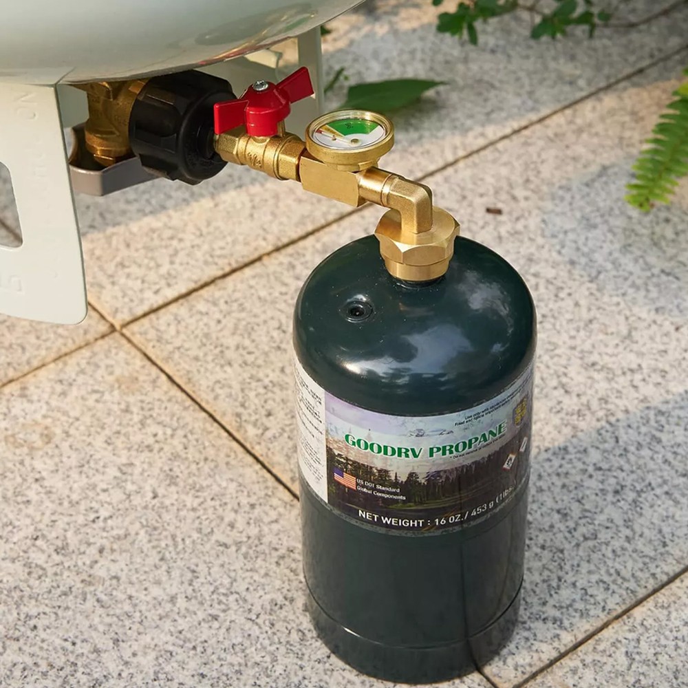 1Lb To 20Lb Tank Propane Refill Adapter With Gauge And ON-Off Control Valve ZD