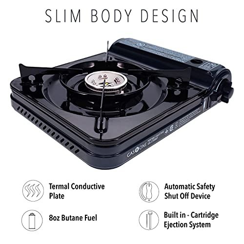 Portable Butane Stove 10000 BTU Camping Gas Cooker Piezo Ignition Carrying Case