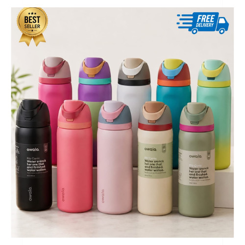 Owala 24 oz Insulated Water Bottle | Leakproof Flip Straw | 10 Colors