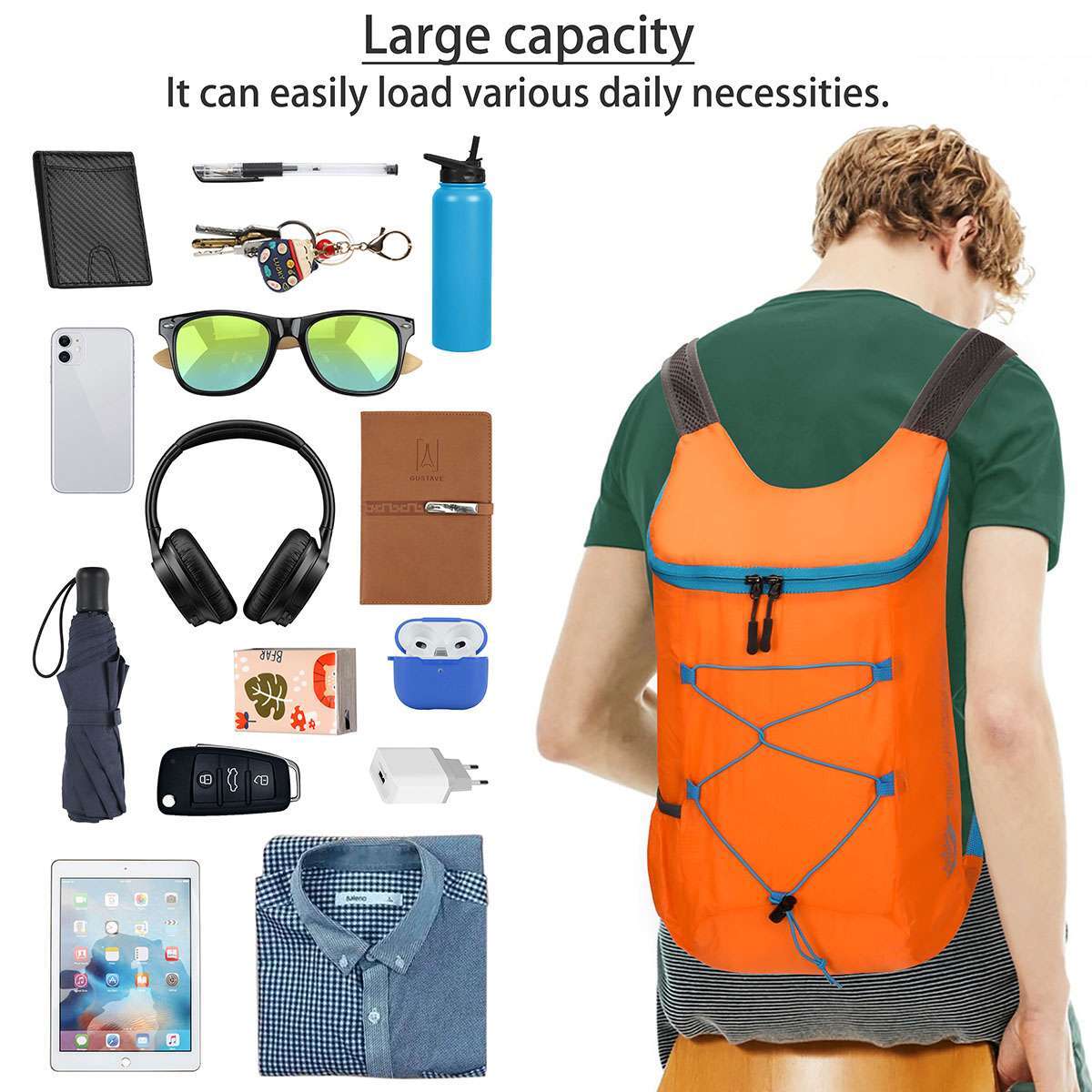 Lightweight Foldable Backpack Waterproof Outdoor Hiking Camping Travel