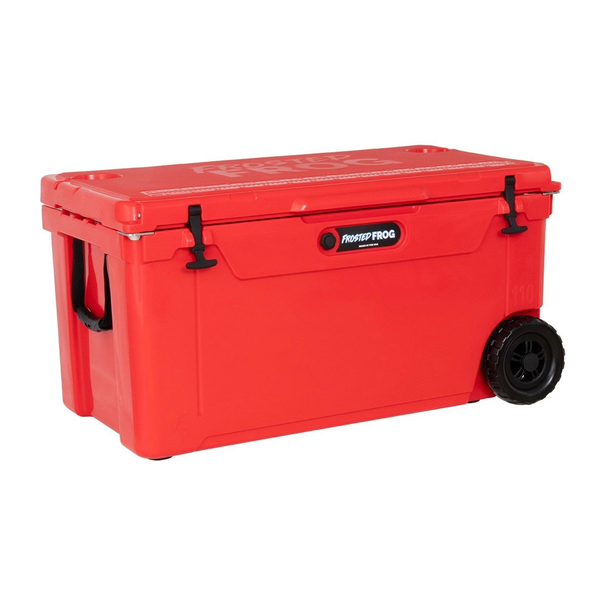 USA Made 110qt Rotomolded Cooler with Wheels Frosted Frog