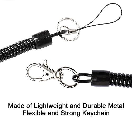 Spiral Retractable Coil Springs Lanyard, Keychain Cord Holder with Lobster
