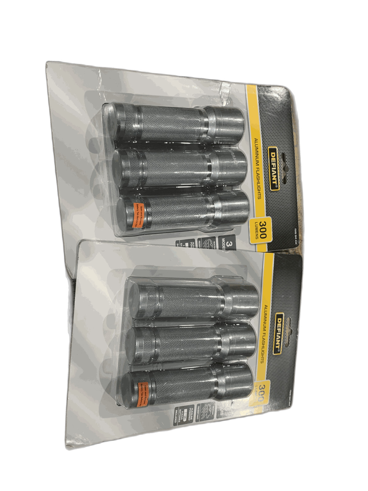 (LOT OF 2)Defiant 300 Lumens Aluminum Flashlight (6-Pack) LOT OF 2