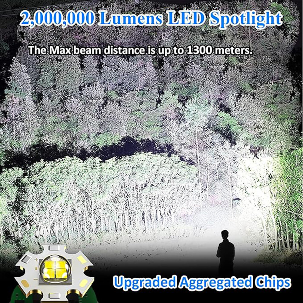 Rechargeable Spotlight 9000000 Lumens Handheld Hunting Flashlight Led Spot light