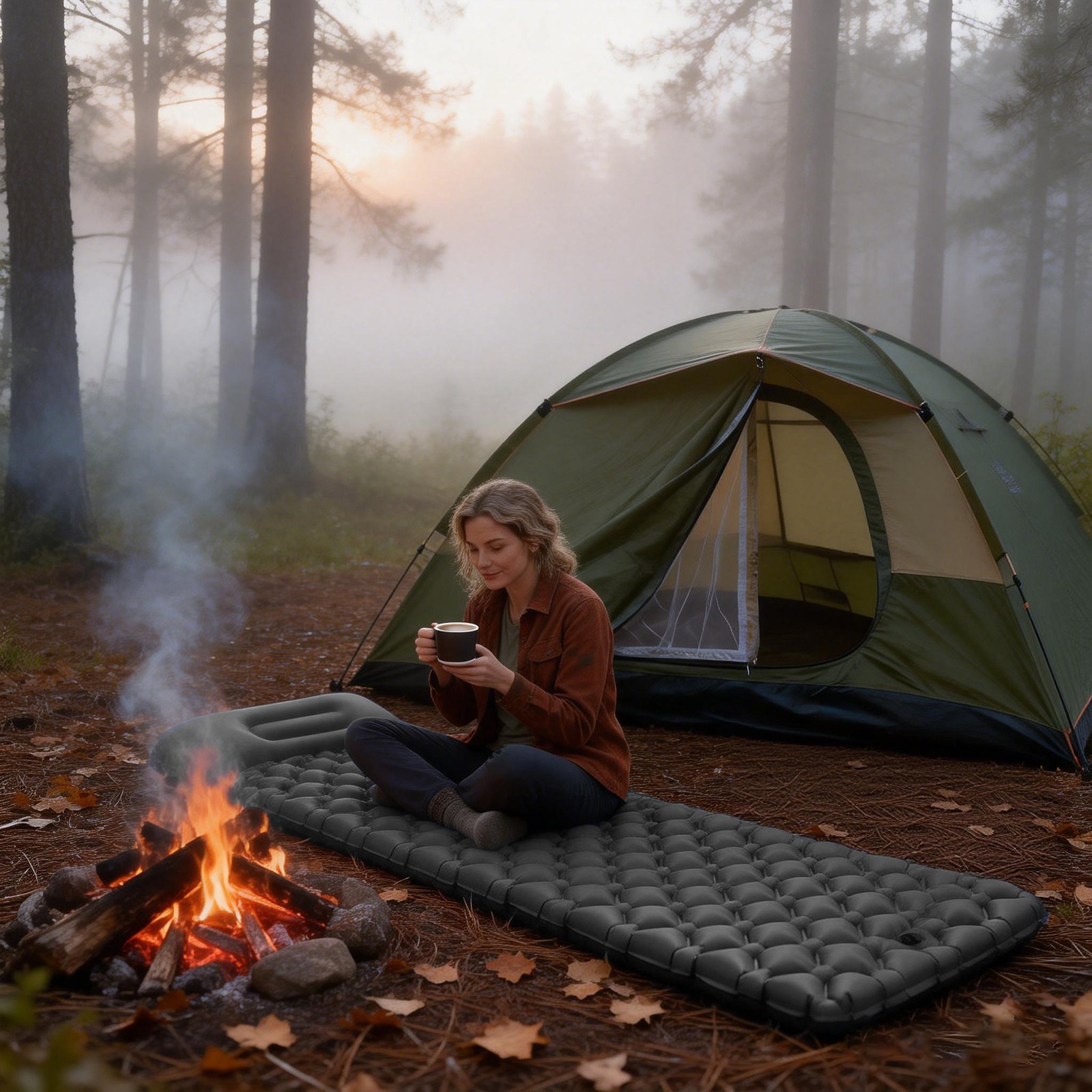 Portable Camping Sleeping Mat, Outdoor Sleeping Pad, Inflatable Sleeping Pad