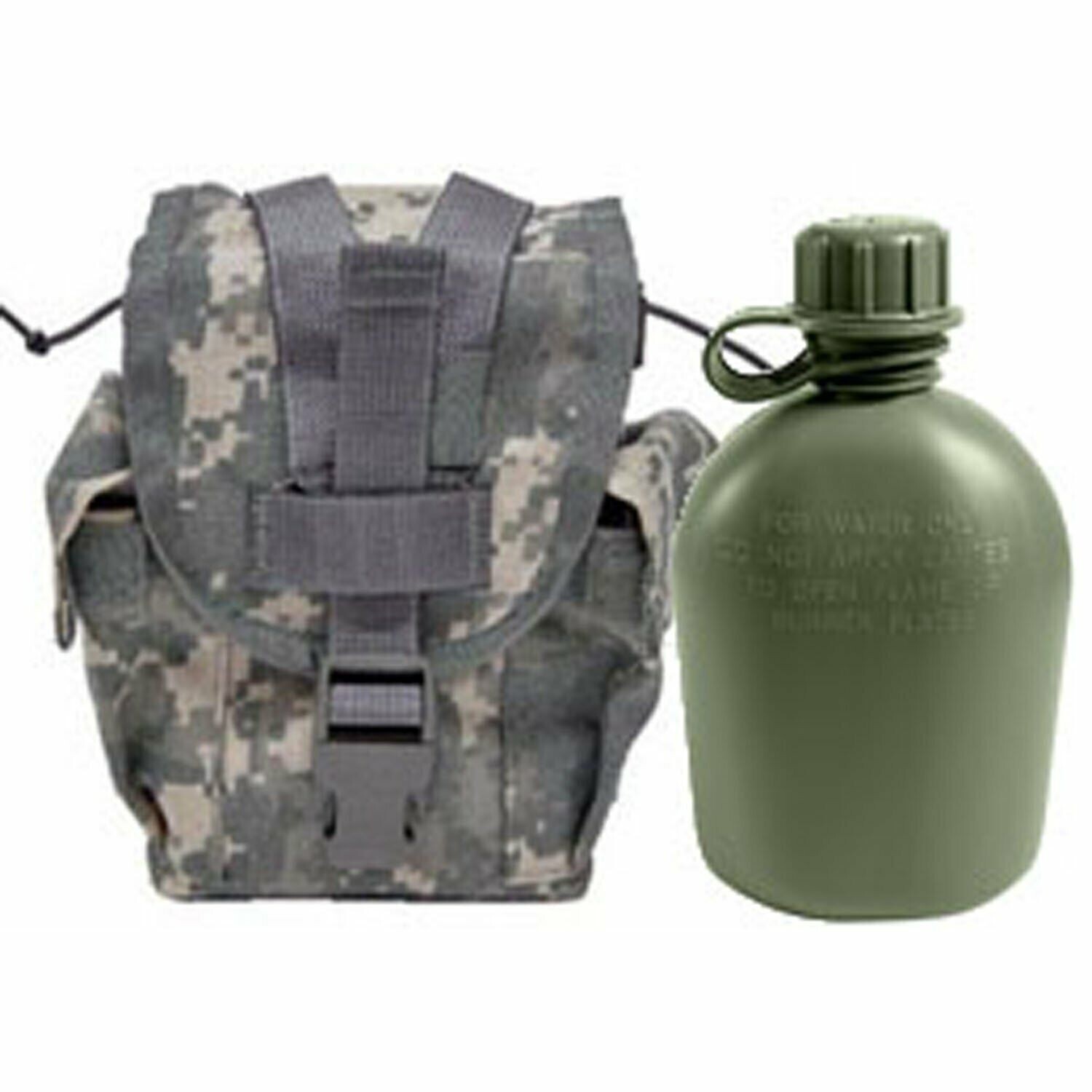 MOLLE II 1 QT Canteen / Utility Pouch ACU with OD Canteen VGC