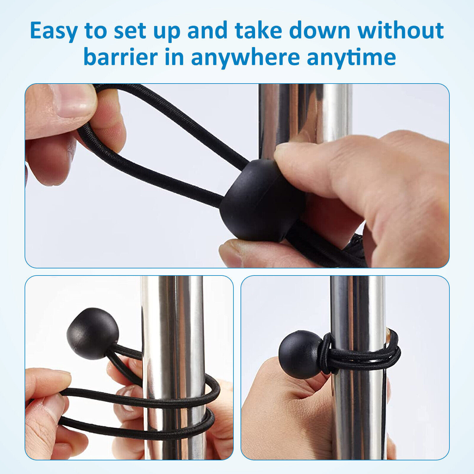 100 pcs 6″ / 9″ Black Ball Bungee Bungie Cord Heavy Duty Canopy Tarp Tie Downs