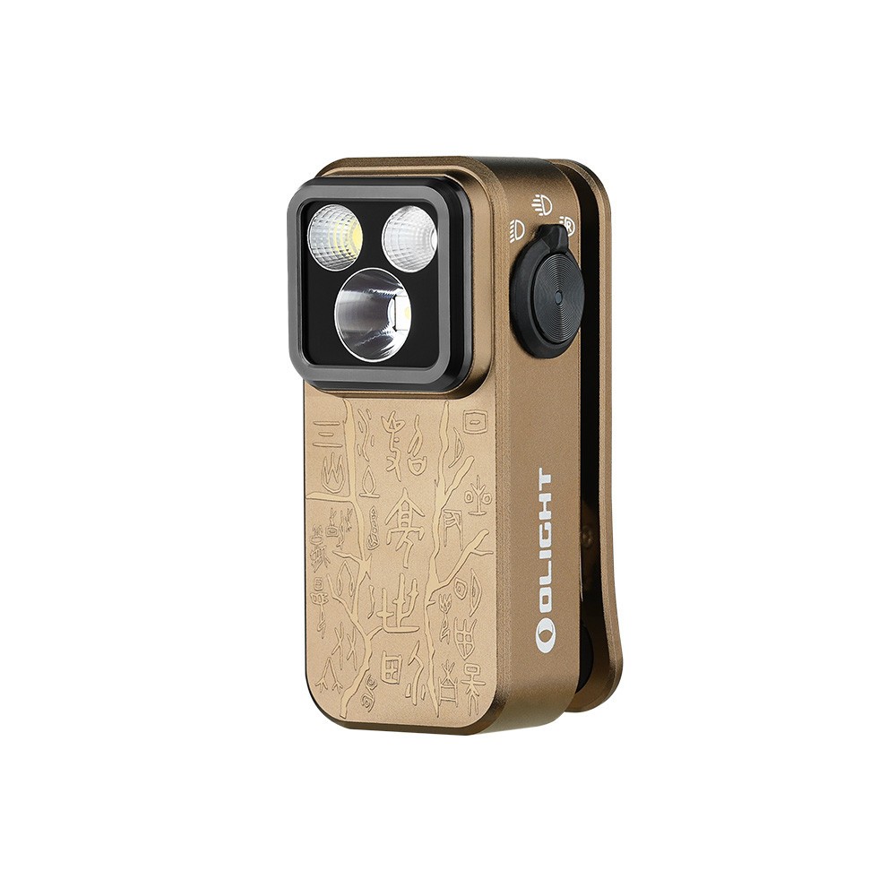 Olight Oclip Pro Ancient Script Flashlight, Floodlight Spotlight/Red Light, 500L