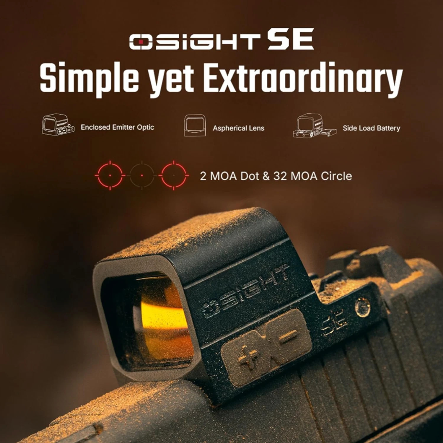 OSIGHT SE 2MOA & 32MOA Circle Enclosed Red Dot Sight (Factory Sealed)