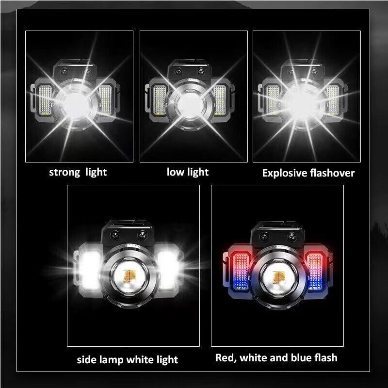 99000000LM LED Headlamp Rechargeable Headlight Sensor Head Torch Lamp Flashlight