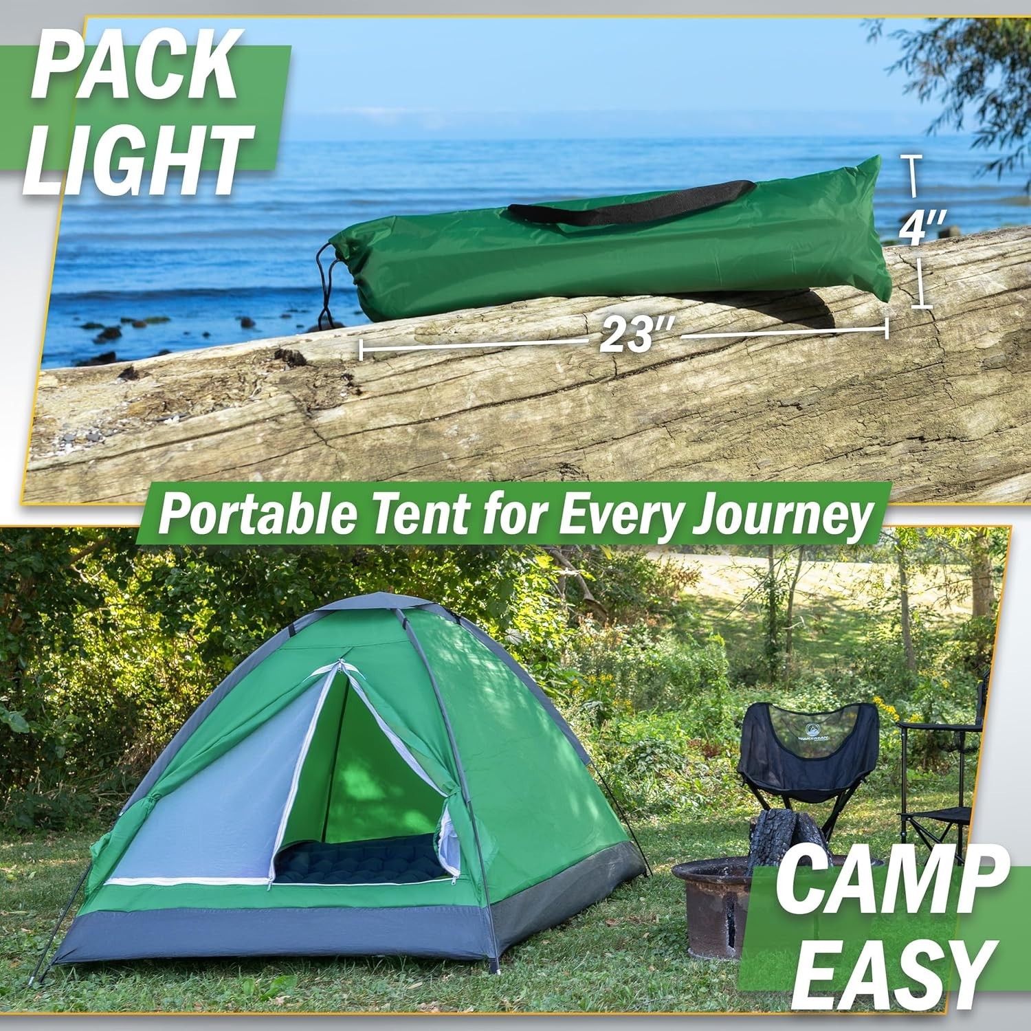 2 Person Camping Tent w/Rain Fly Carrying Bag Hiking Fishing Hunting Backpacking