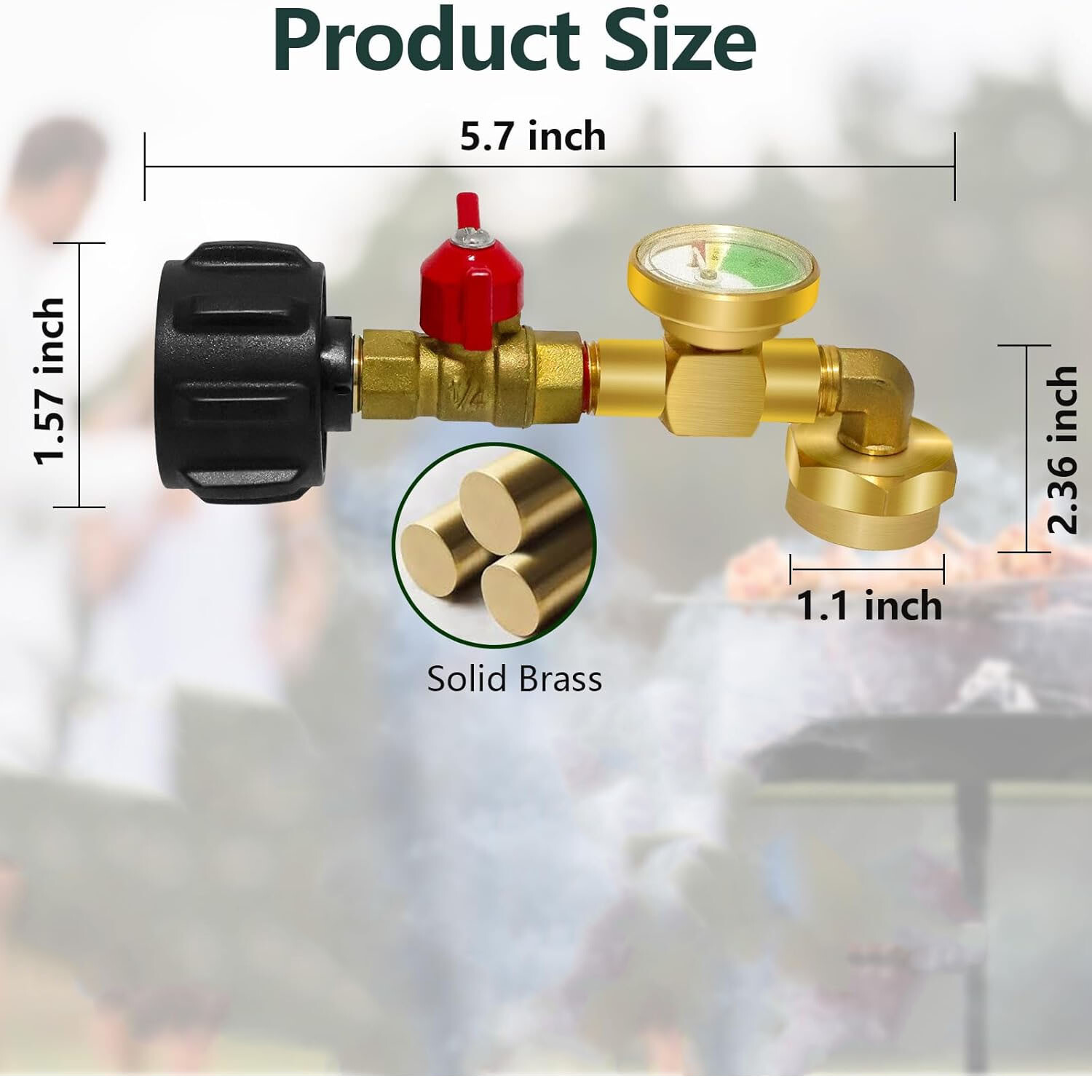 1Lb To 20Lb Tank Propane Refill Adapter With Gauge And ON-Off Control Valve US