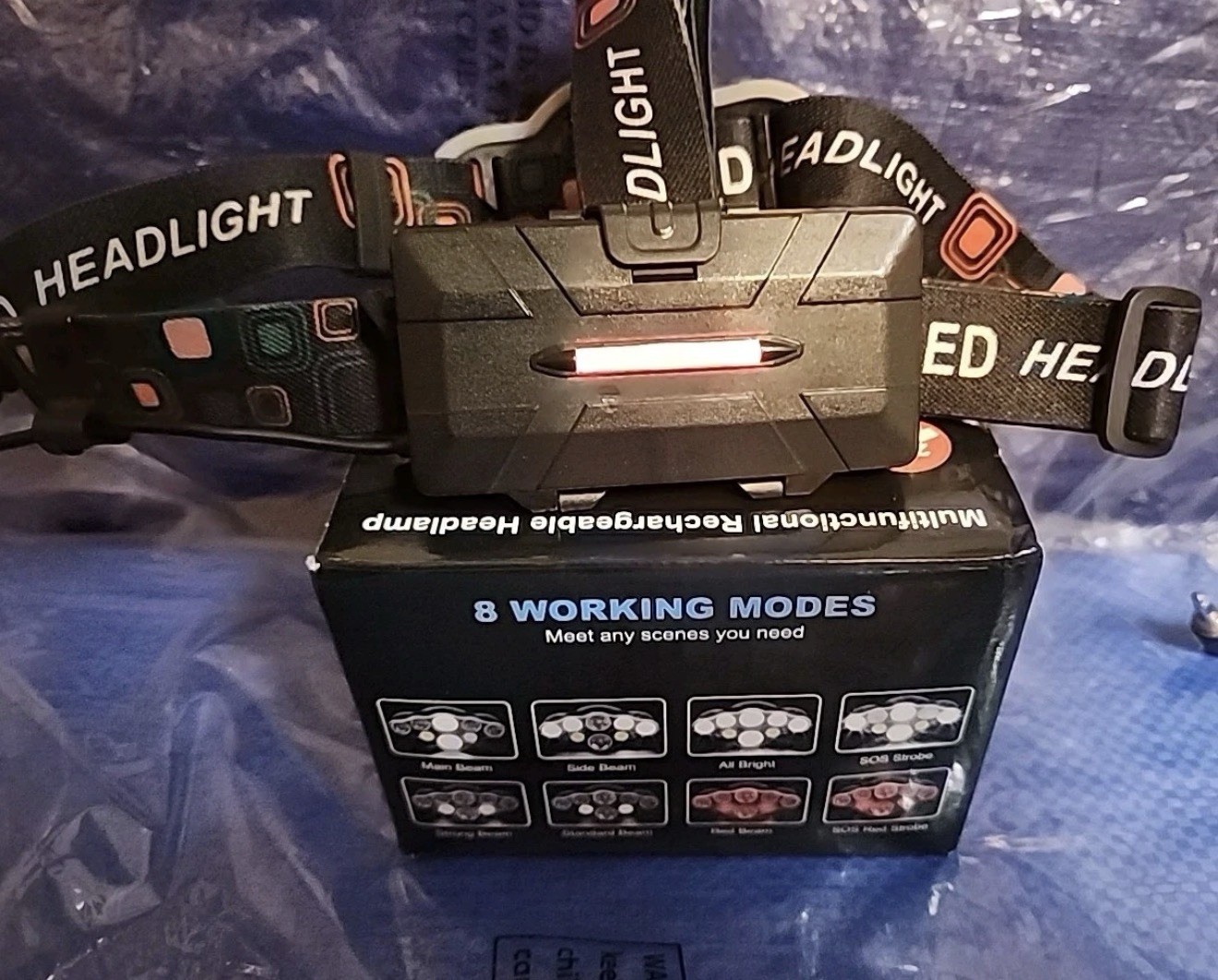 Multifunctional Rechargeable Headlamp Adjustable IPX4 USB Fast Charge