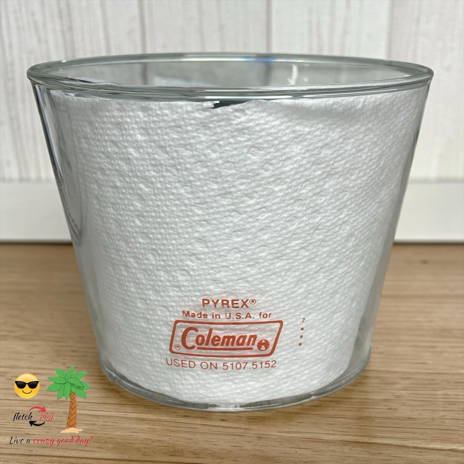 Coleman Replacement Red Letter Pyrex Glass Globe #5107-5152 See Compatible List