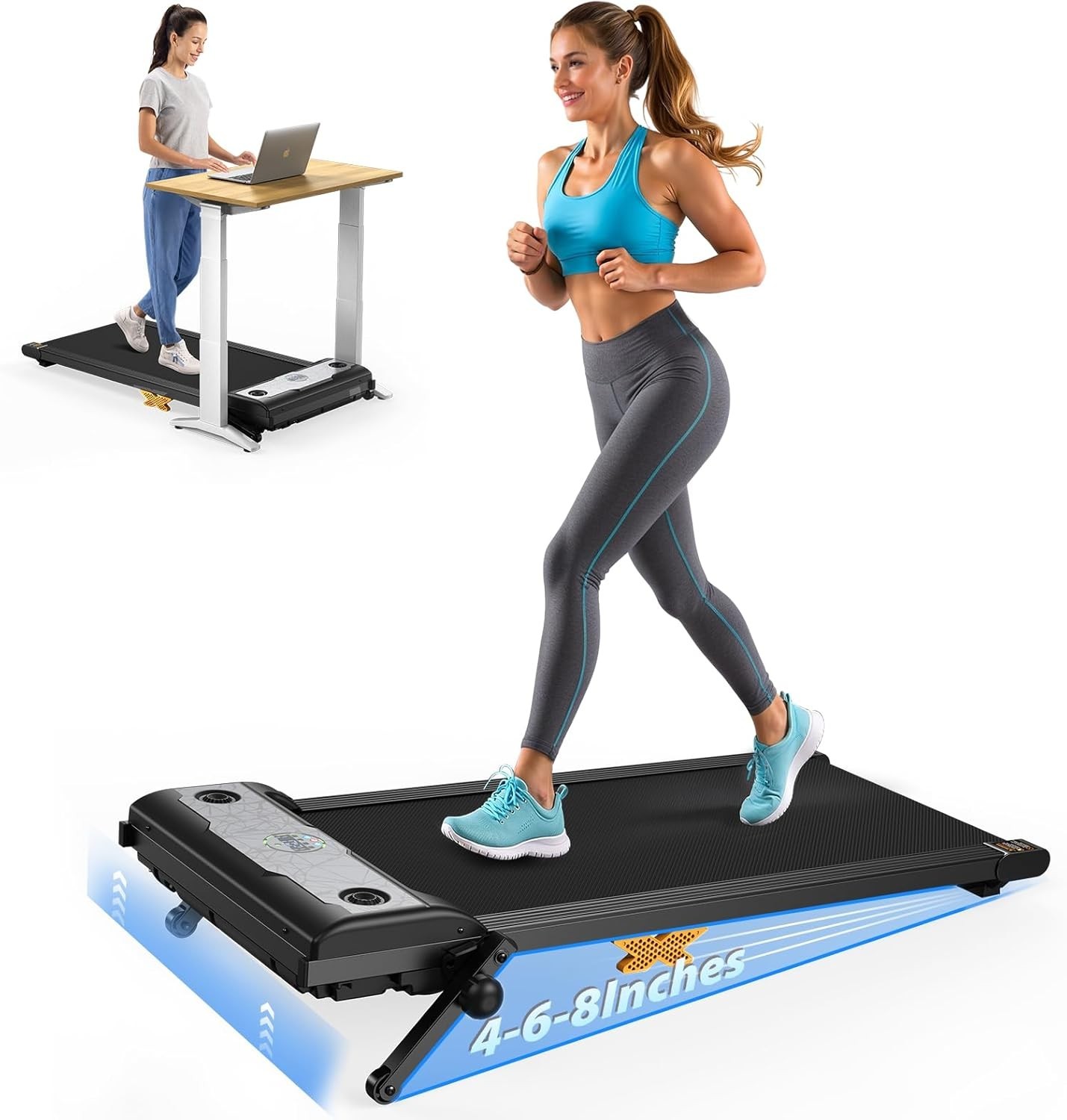 Mini Walking Jogging Machine: 3-in-1 Walking Pad with Incline, 2.5HP for Home