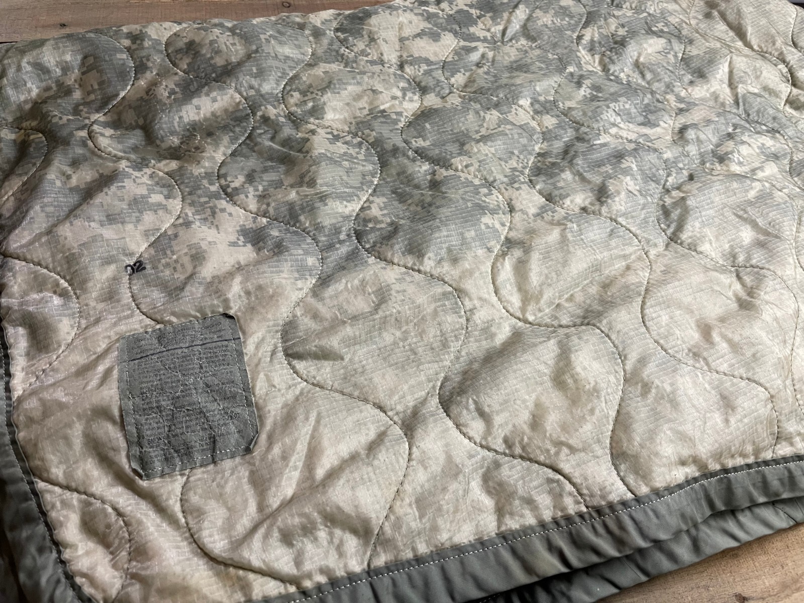 FADED USGI Military Army ACU Digital Wet Weather PONCHO LINER Woobie Blanket GC