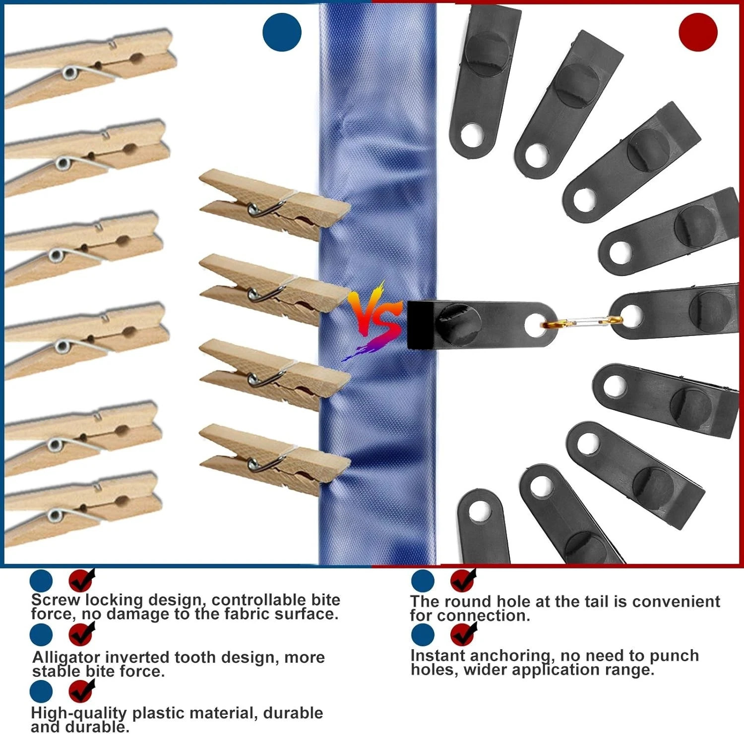 10pcs Tarp Clips Heavy Duty Lock Grip, Plastic Tarp Clamps, Reusable Linoleum…