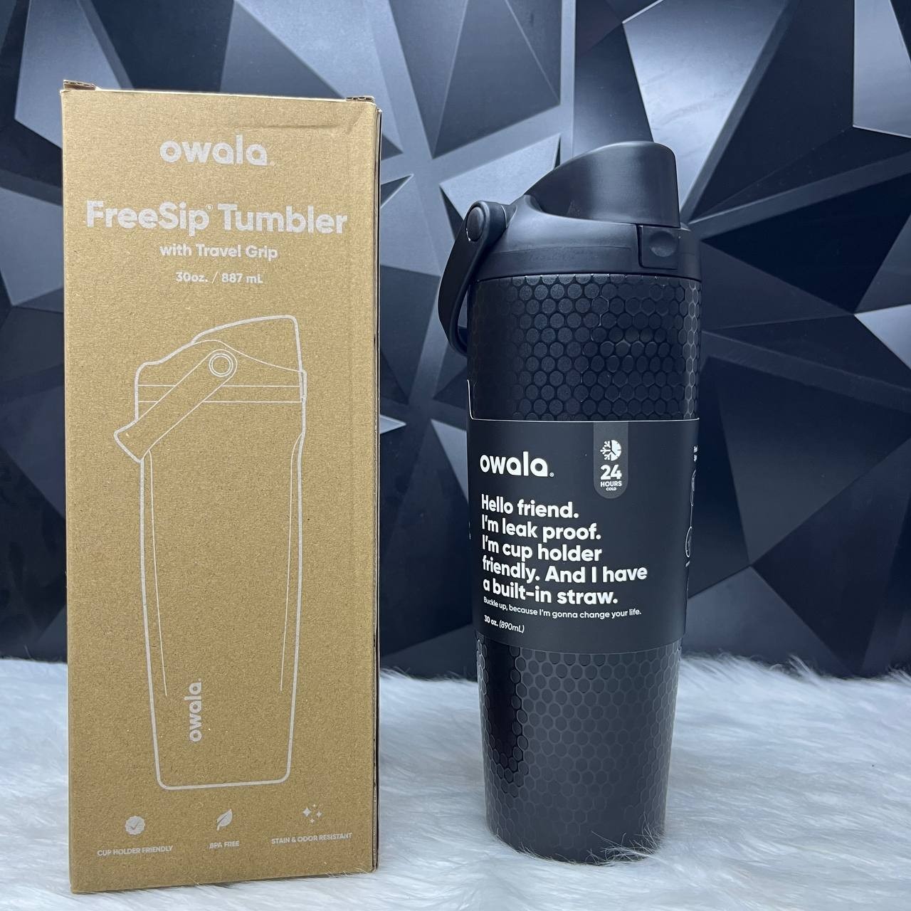 New Owala Fairways For Days FreeSip Sway Golf Water Bottle 30oz Gift BLACK