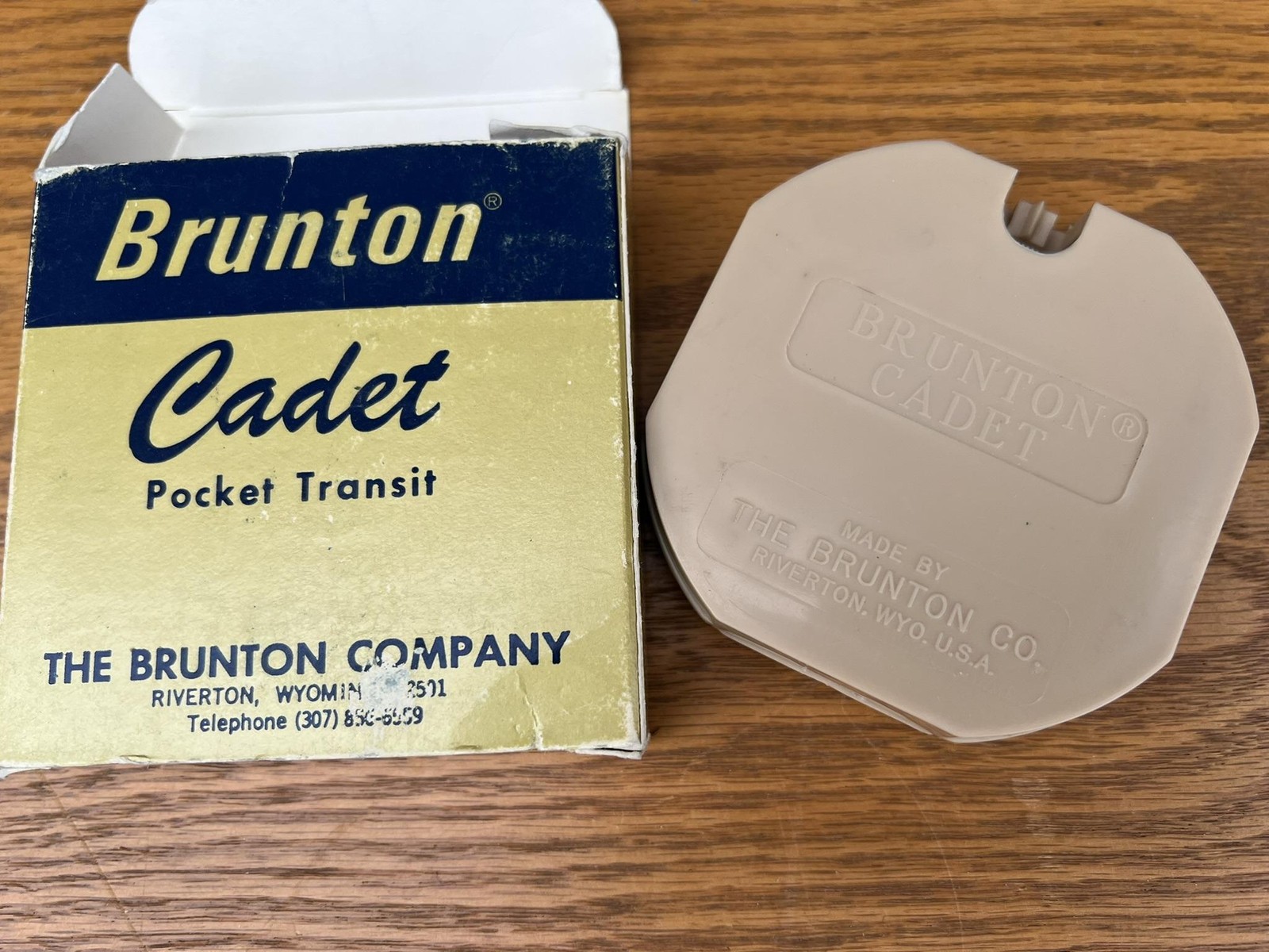 Brunton Cadet Pocket Transit Compass Beige Mirror Made USA Mapping Survey Field