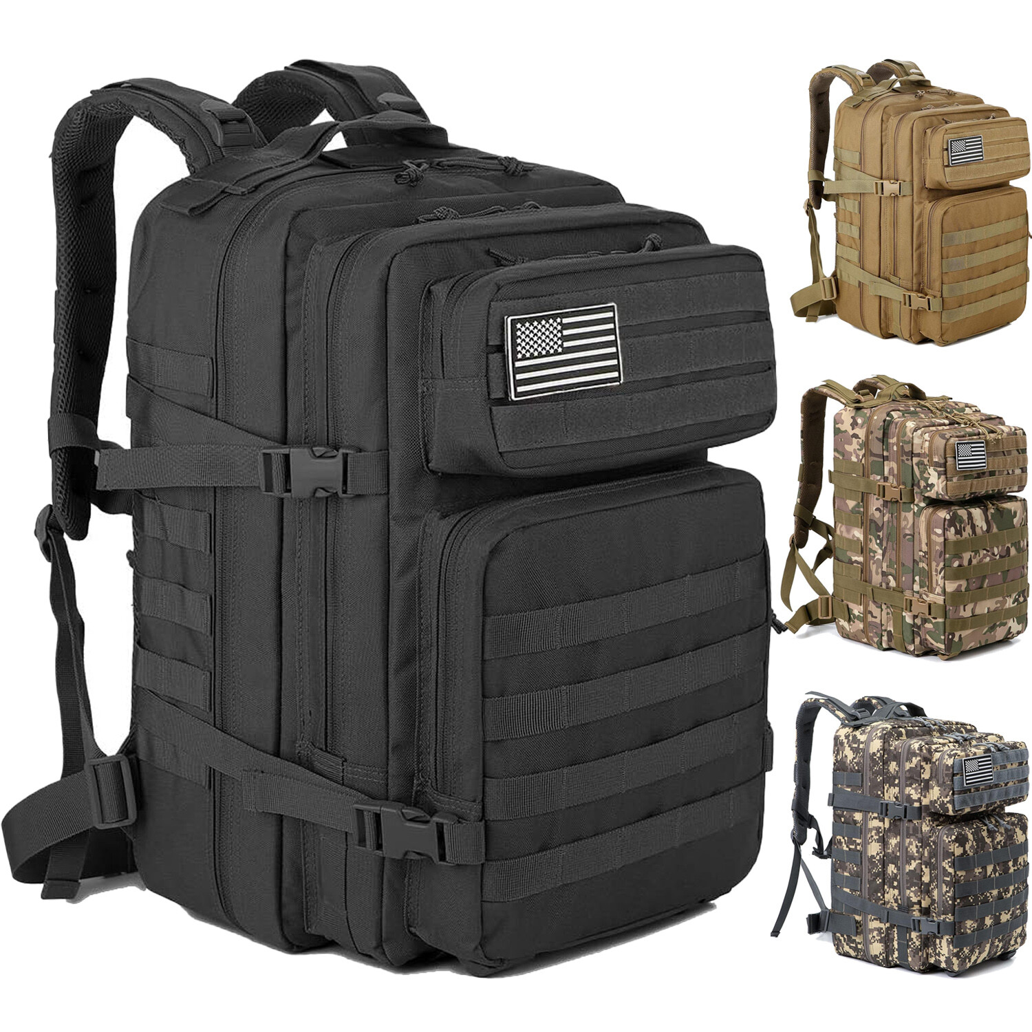 Military Tactical Backpack Large Army 3 Day Assault Pack Men Bugout Bag Rucksack