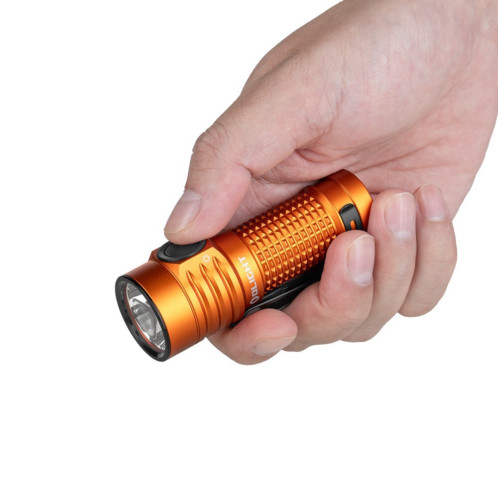 Olight Baton Turbo Orange Compact EDC Flashlight, 510m Long Range Beam, 1000 Lum