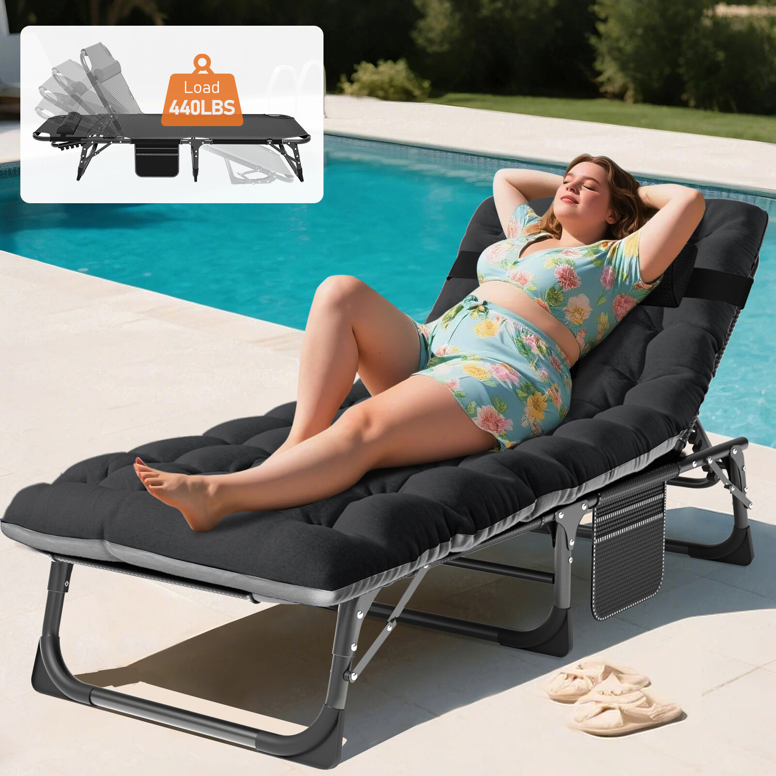 Adults Folding Sleeping Cot Guest Bed Heavy Duty Portable Cots Camping with Mat
