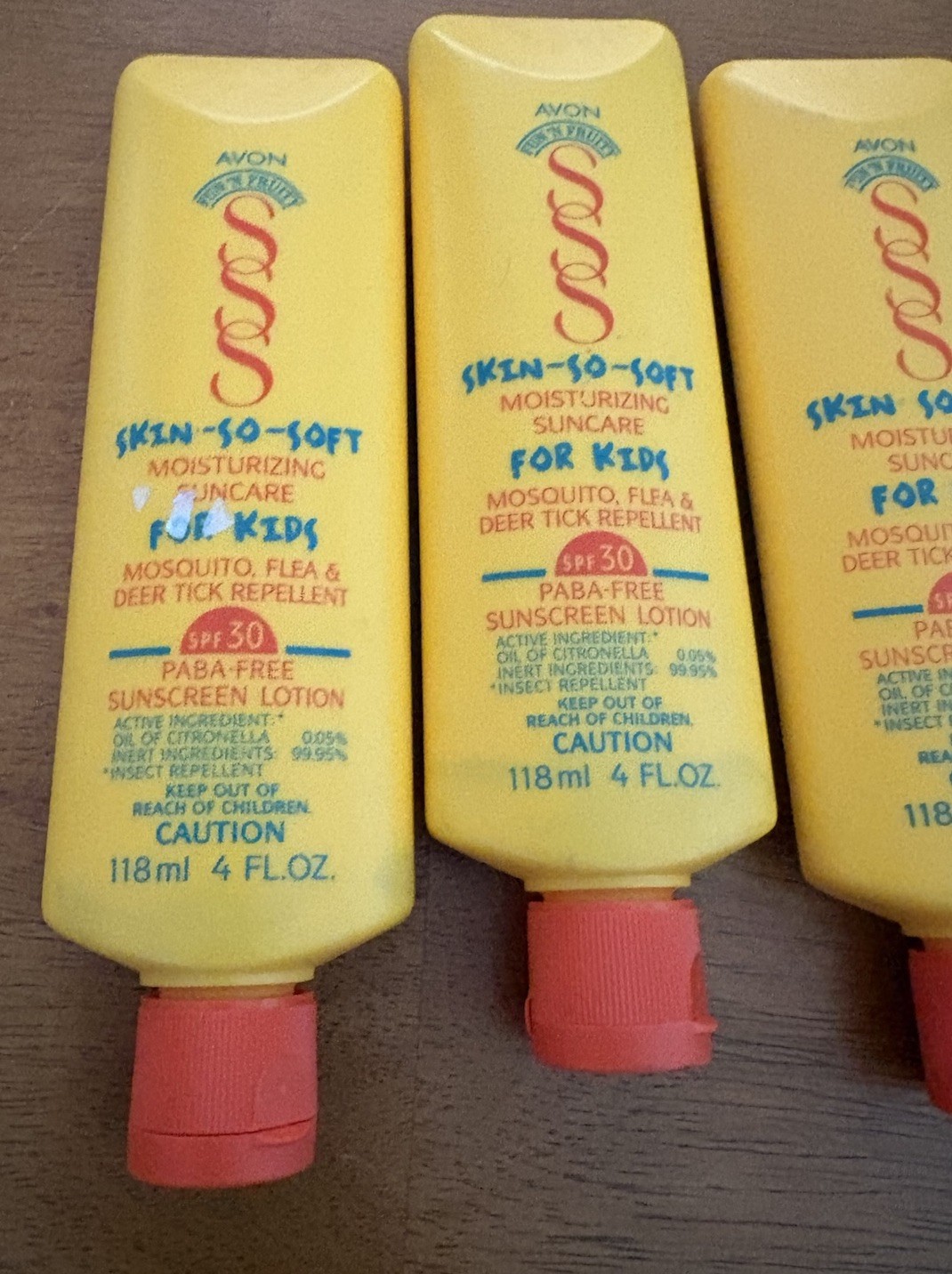 Avon 4 Pack Skin So Soft Fun N Fruity Bug GUARD For Kids SPF 30 LOTION