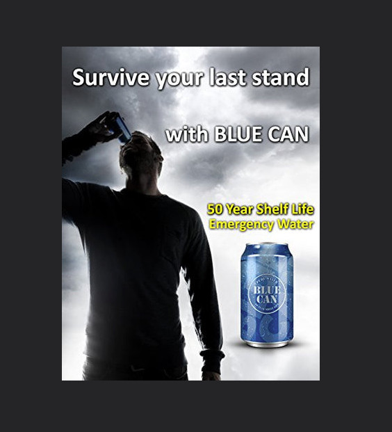 Blue Can Emergency Water – 24 Pack, 12 Fl Oz 50yr Eco-Friendly, USA Made