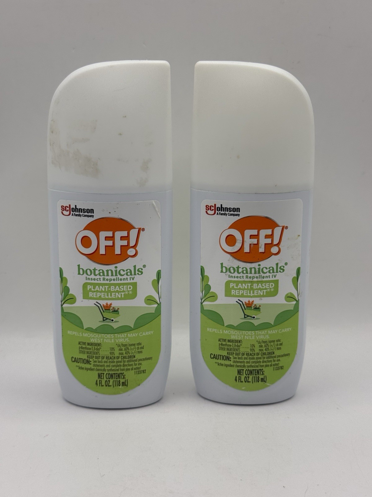 OFF! Botanicals Insect Repellent IV Plant-Based Pump Spray NEW 2 Pack 4oz Each