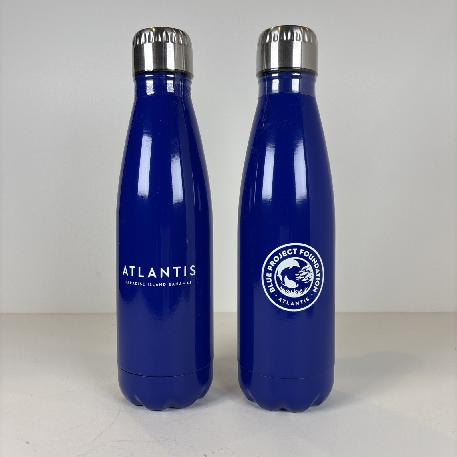 NEW SEALED 2 Pack Atlantis Bahamas Blue Stainless Steel Water Bottles ~17oz
