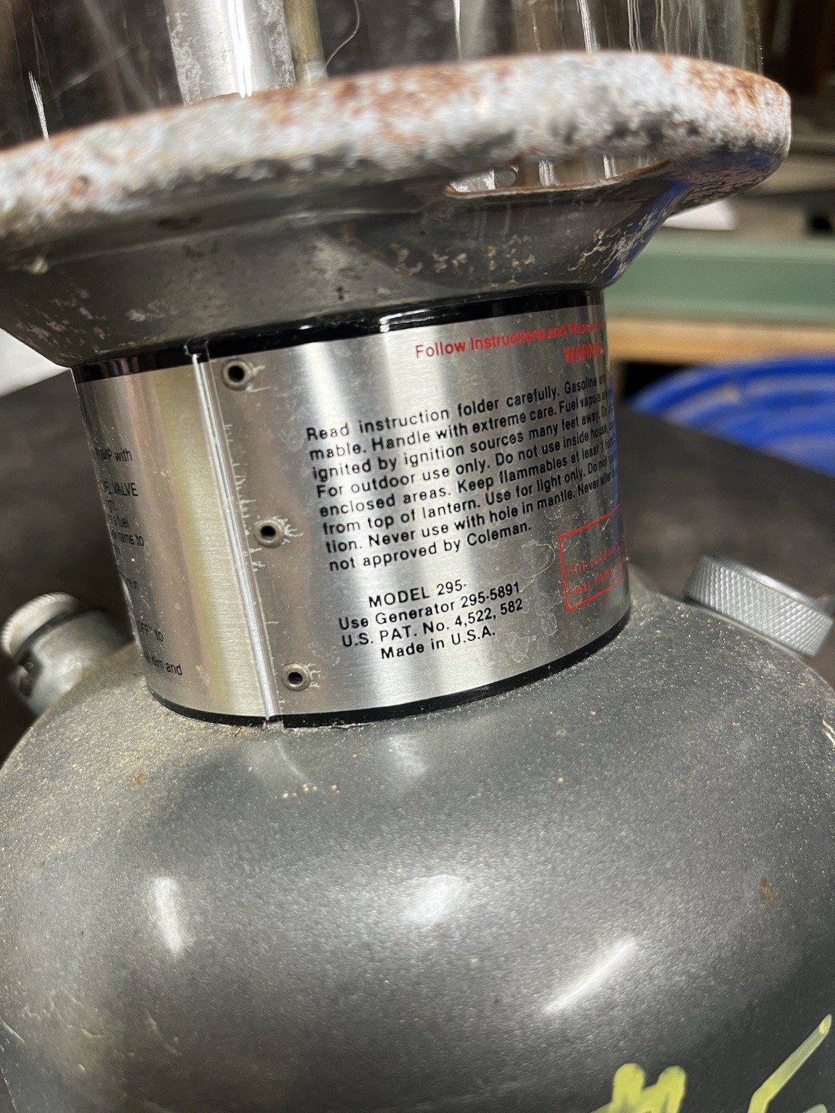 Coleman Powerhouse Dual Fuel Lantern Model 295 02/93 Camping Lantern H-6