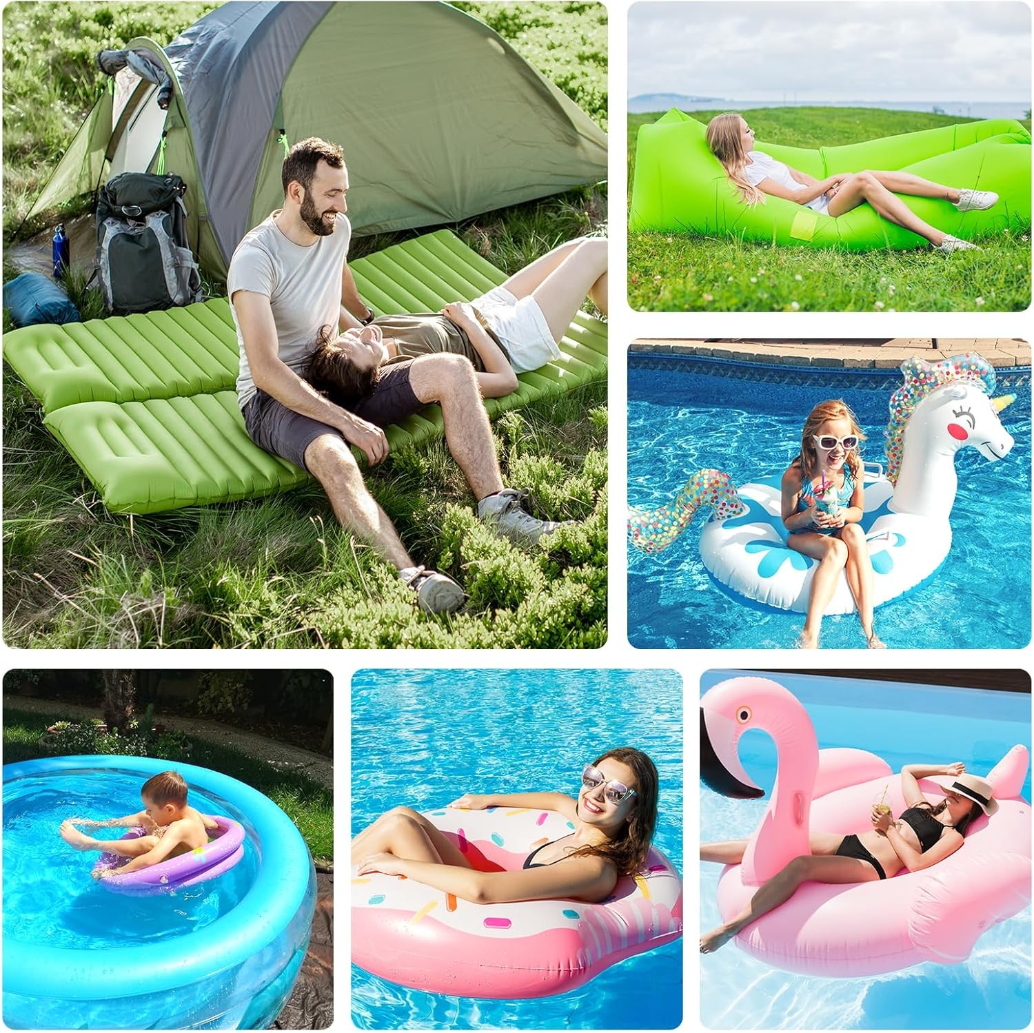 Portable Air Pump for Inflatables, Air Mattress Pump with 6000 mAh Battery
