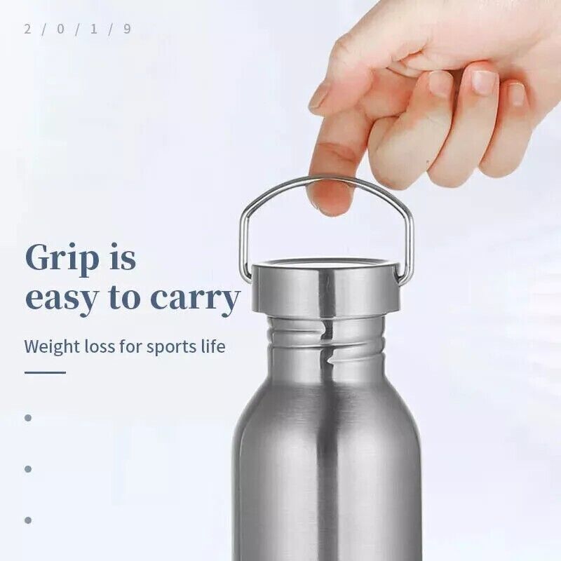 Stainless Steel Insulated Water Bottle Single Wall Big Mouth Large Vacuum Flasks