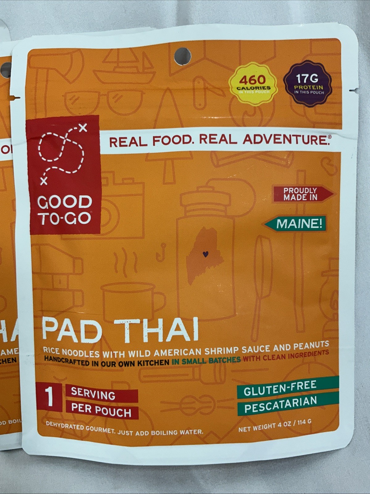 3 Pack Good To-Go Pad Thai Dehydrated Meals Gourmet Gluten Free Backpacking Food