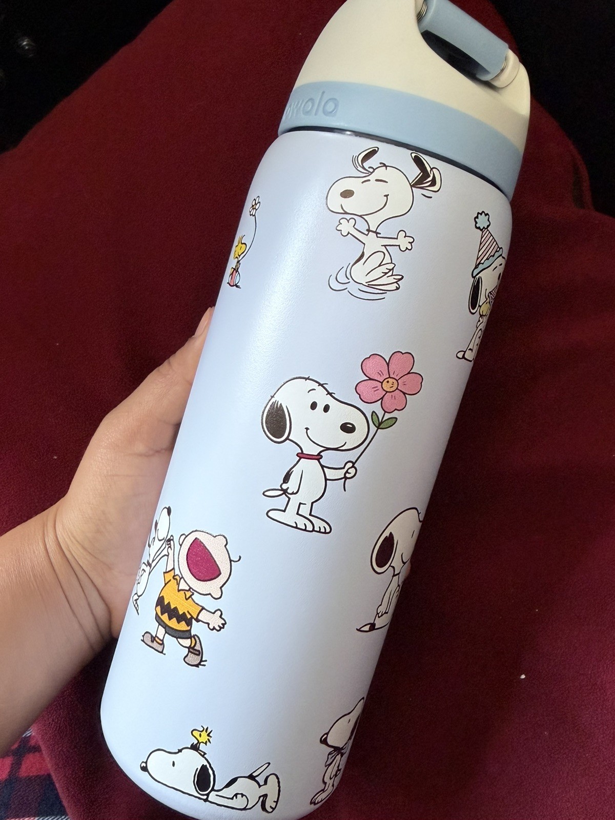 Owala Snoopy FreeSip 32oz Blue Insulated Stainless Steel Bottle Peanuts New