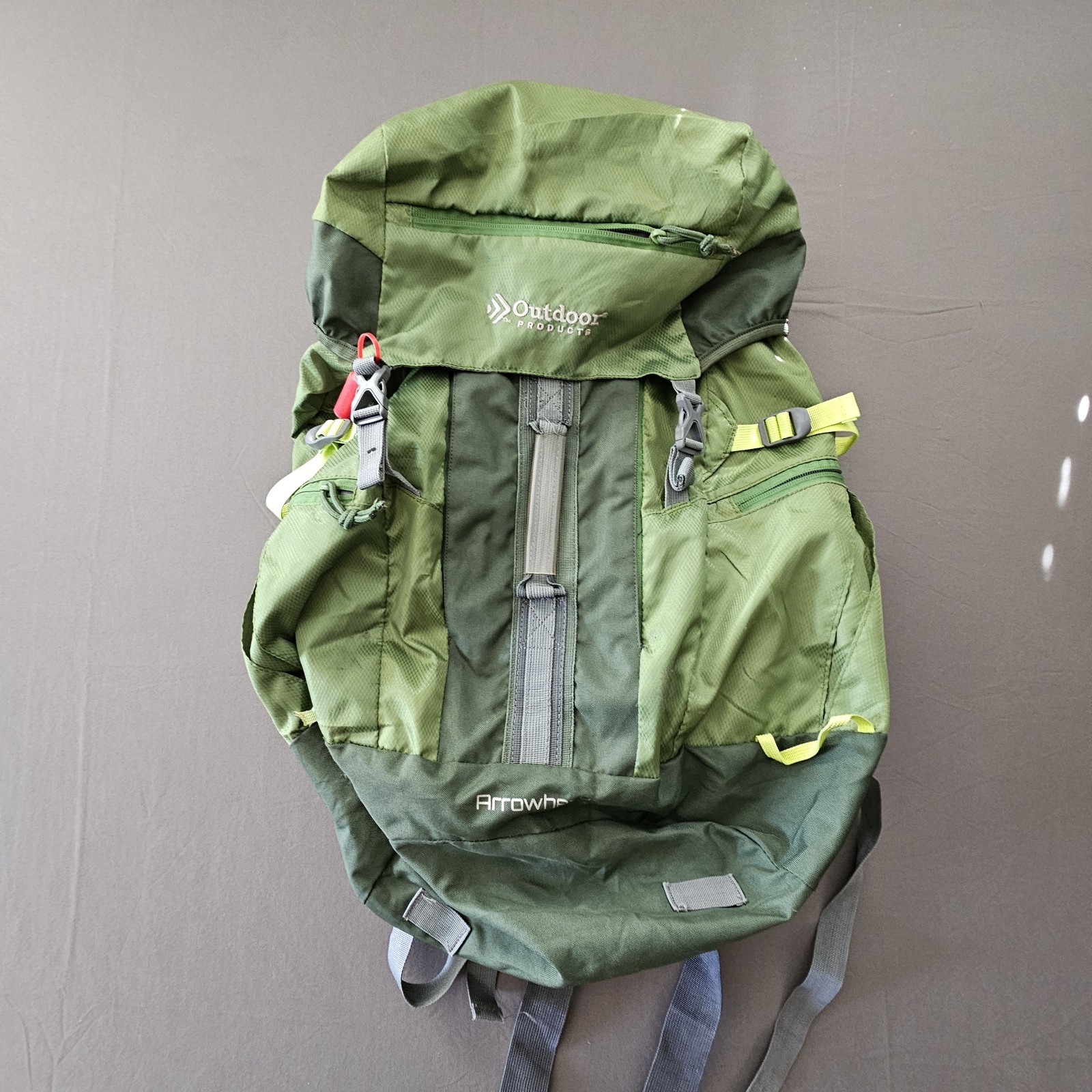 Outdoor Products Arrowhead Hiking Outdoor Backpack Green -Hole On Bottom AS IS