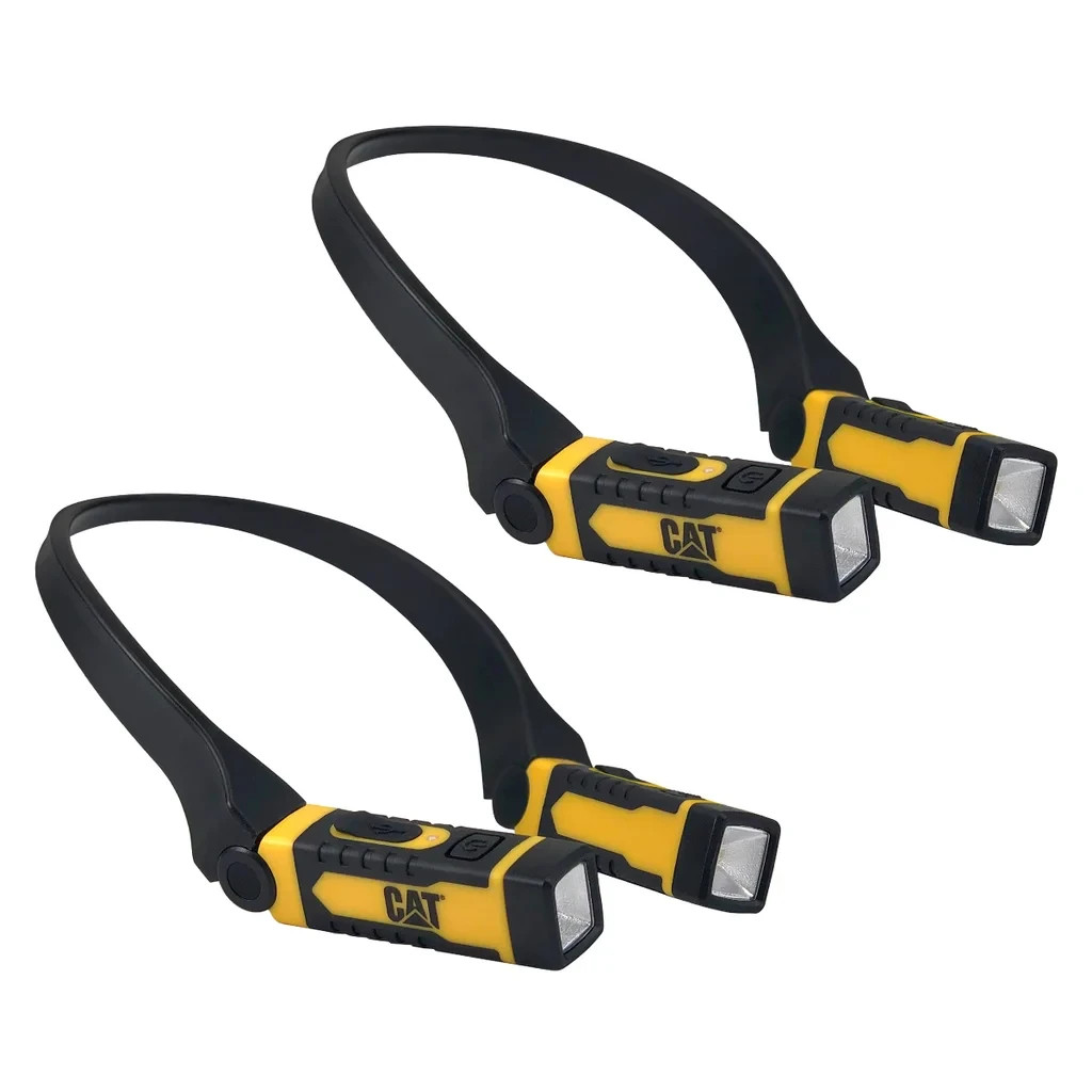 CAT LED Neck Light 2 Pack Hands Free Work Flashlight Reading Lamp Wearable New