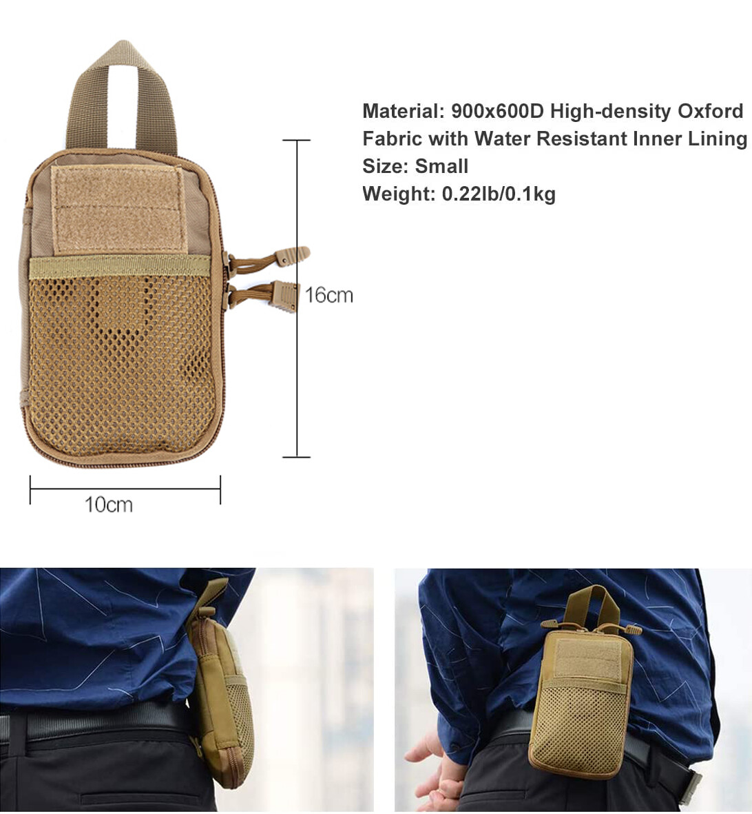 Outdoor Tactical EDC Utility Pouch Nylon MOLLE Compact Pocket Gadget Waist Bag
